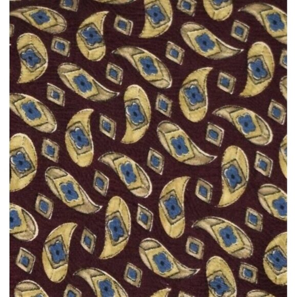 Vintage Geoffrey Been Mens Tie Necktie Silk Paisley Brown USA From Crowleys New - Picture 4 of 8